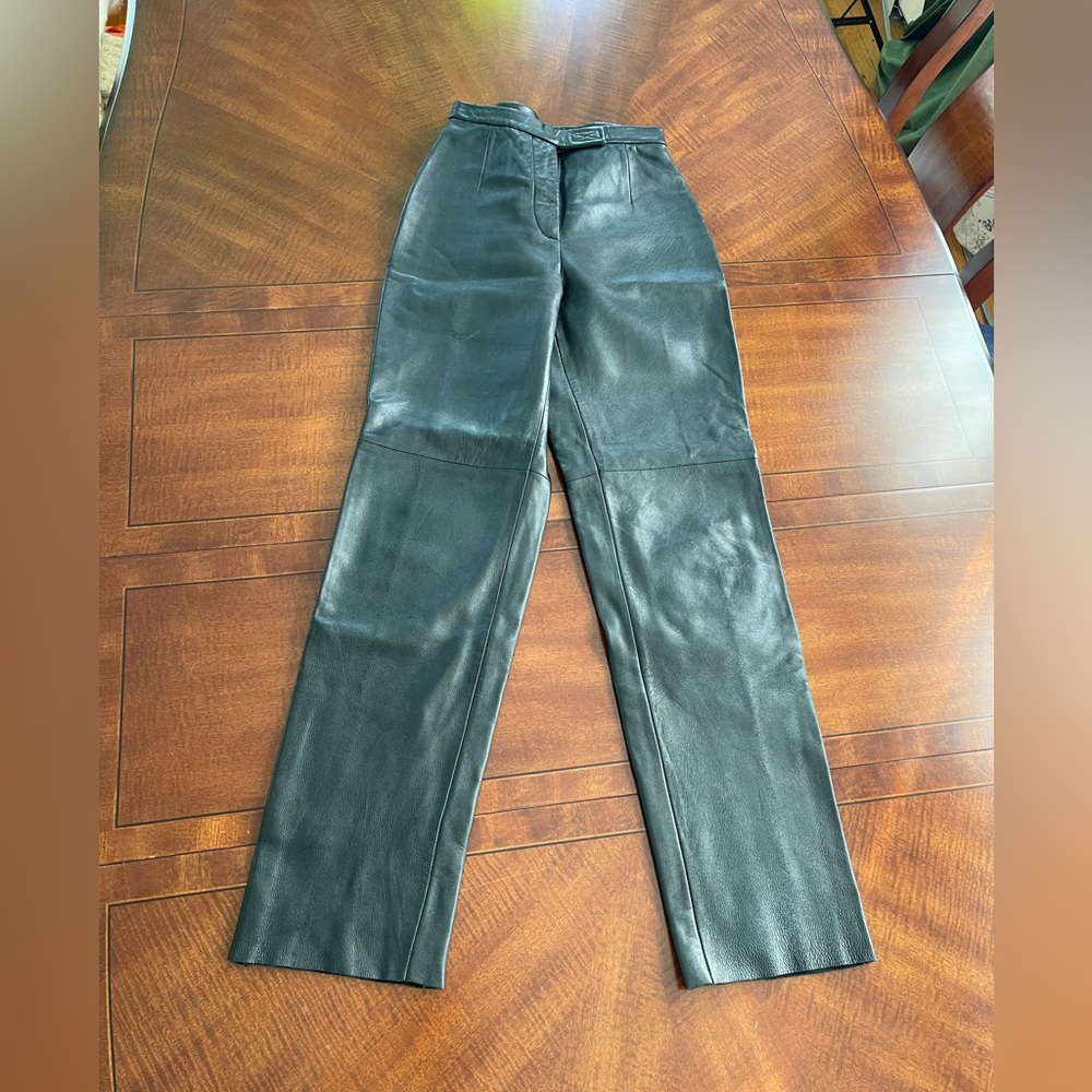 Vintage Siena Studio Genuine Leather Black Pants Size 4